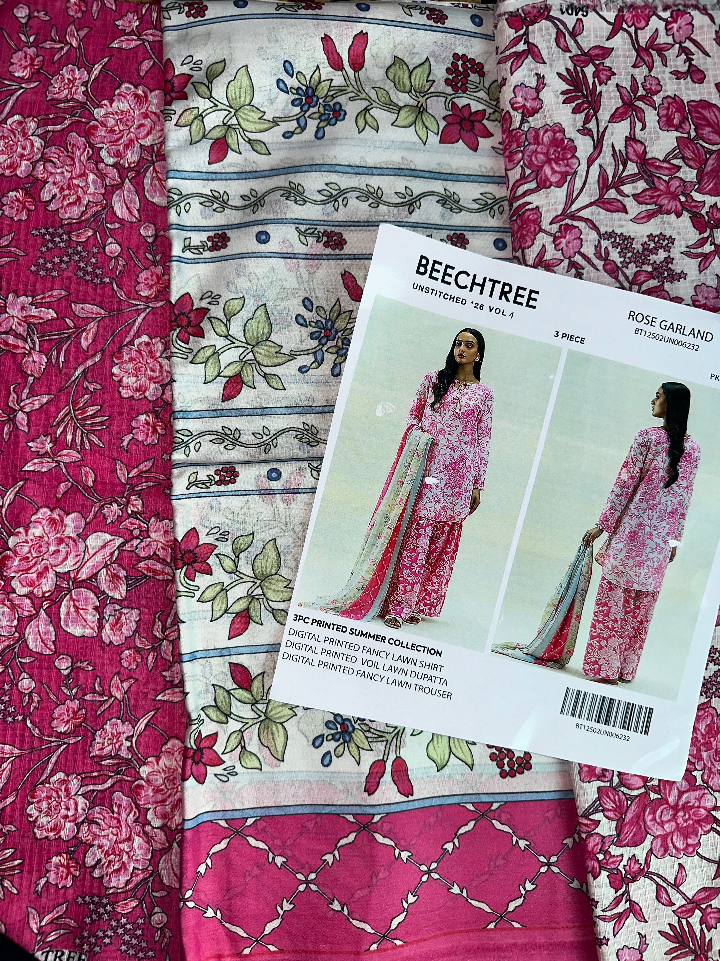 BEECHTREE UNSTITCHED 3PIECE SUIT DIGTAL PRINTED LAWN